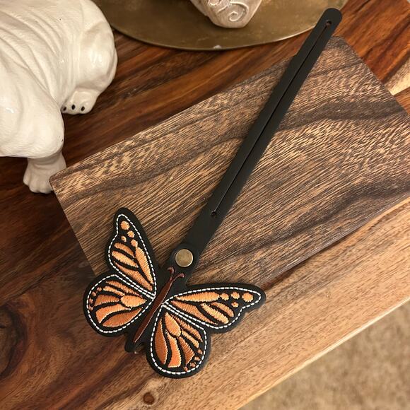 Portland Leather Butterfly Charm Black Butterfly Monarca Charm - Picture 2 of 5